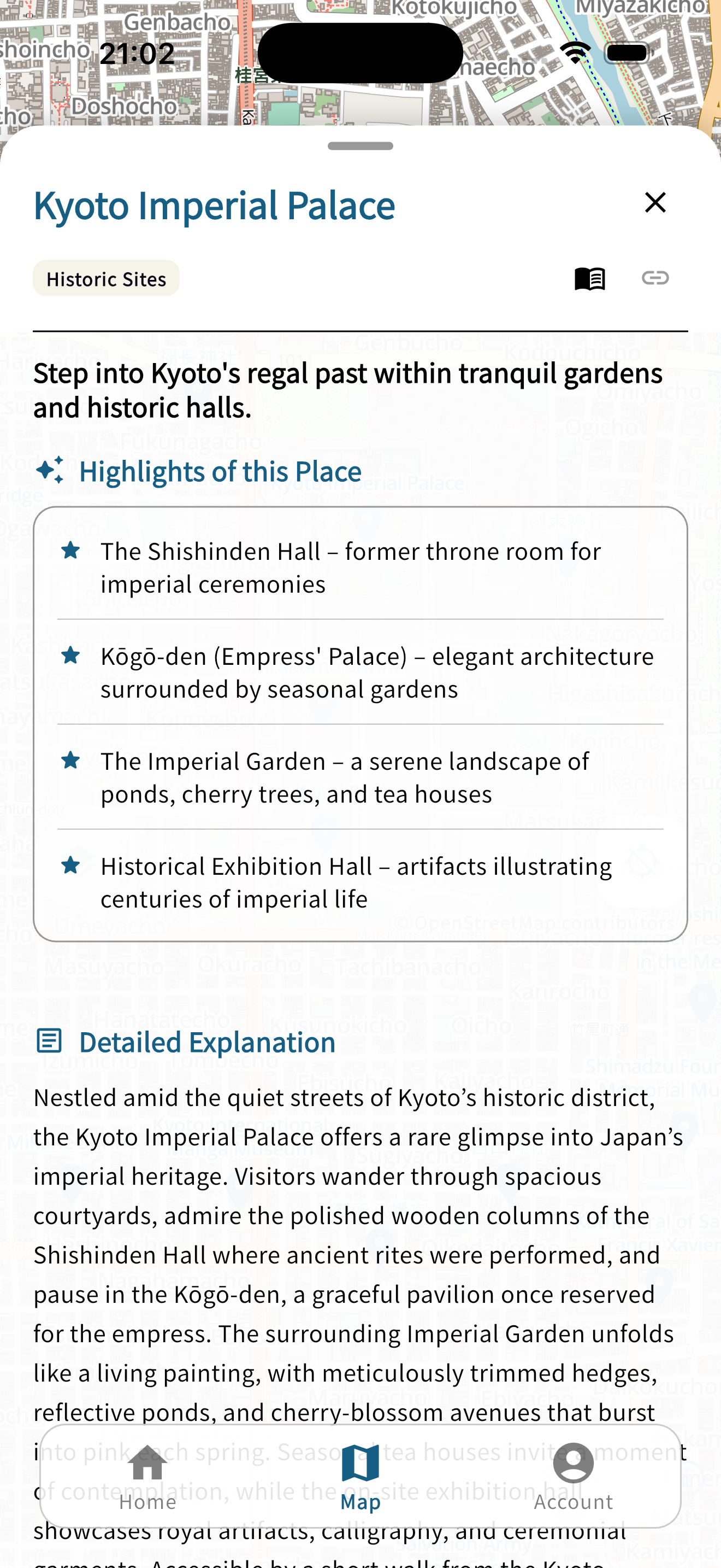 Journeylore In-Depth Commentary Screen (Kyoto Imperial Palace)